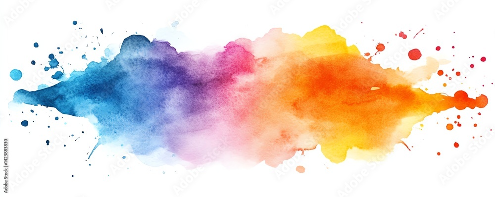 Obraz premium Vibrant rainbow watercolor splash. Perfect for backgrounds, design, and art projects.