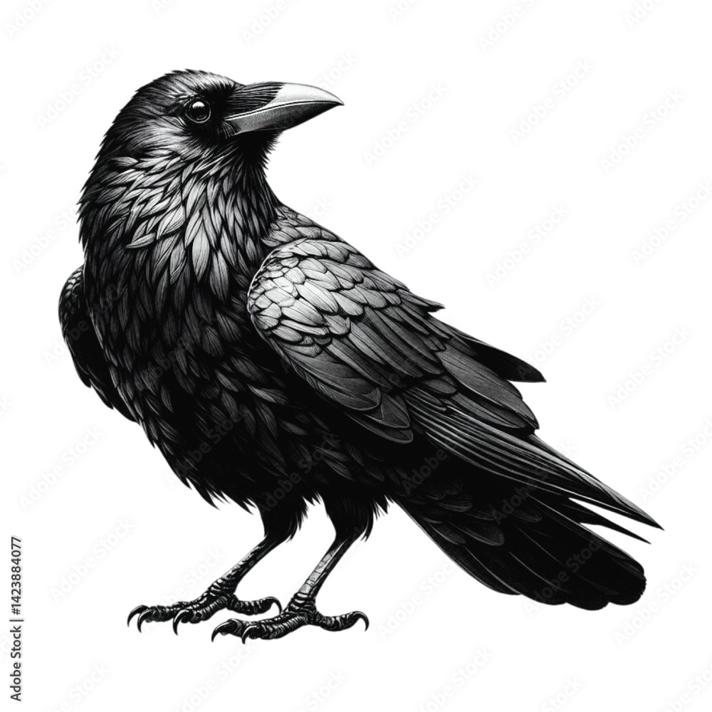 Fototapeta premium A black crow vector