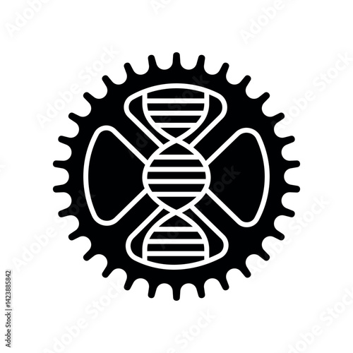 Genetic engineering flat line icon.