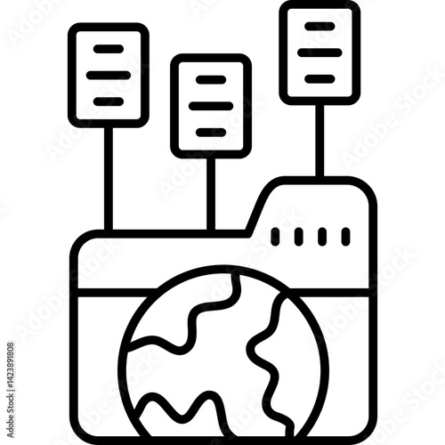 Folder Network Icon Vector Element