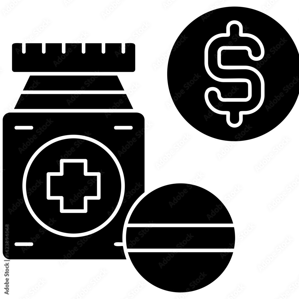 Obraz premium Paid Medicine Icon Vector Element