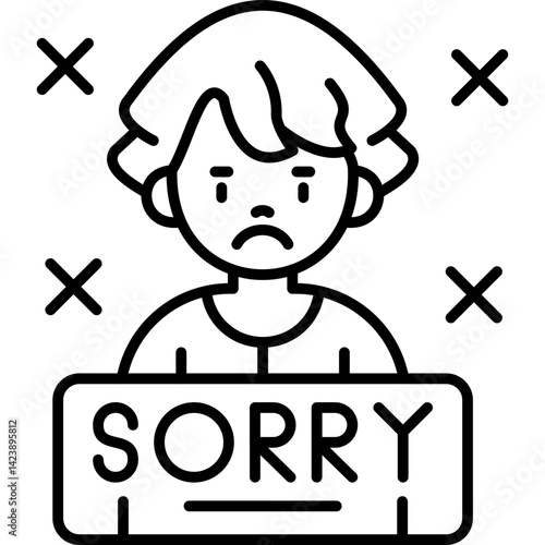 Sorry Icon Vector Element