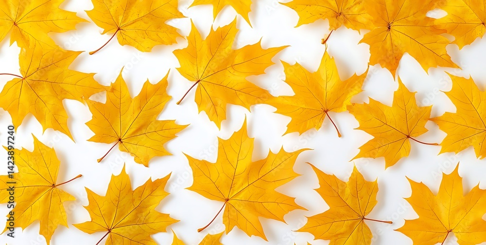 A seamless pattern of yellow maple leaves A seamless pattern of yellow maple leaves