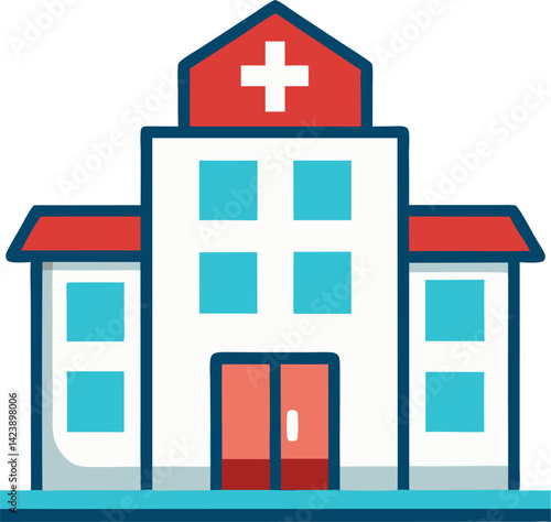vector illustration of a hospital icon