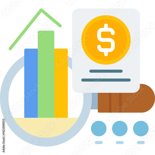 Financial Search Icon Vector Element