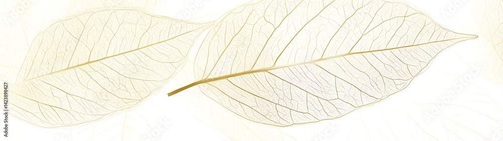 Fototapeta premium Delicate Dried Leaves on White Background