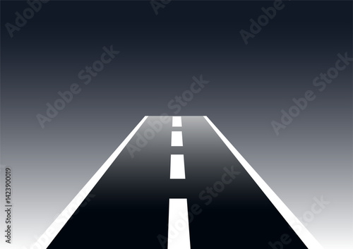 Minimalist vector lonely road.