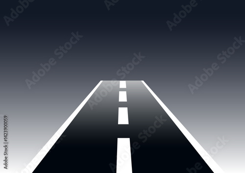 Minimalist vector lonely road.