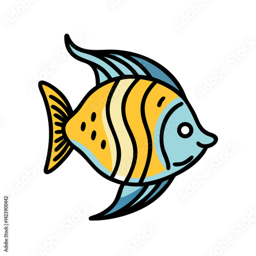 angelfish icon, angelfish vector illustration-simple illustration of angelfish, perfect for angelfish logos and icons