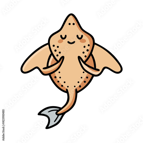 angel shark icon, angel shark vector illustration-simple illustration of angel shark, perfect for angel shark logos and icons