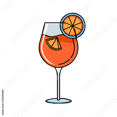 aperol spritz icon, aperol spritz vector illustration-simple illustration of aperol spritz, perfect for aperol spritz logos and icons