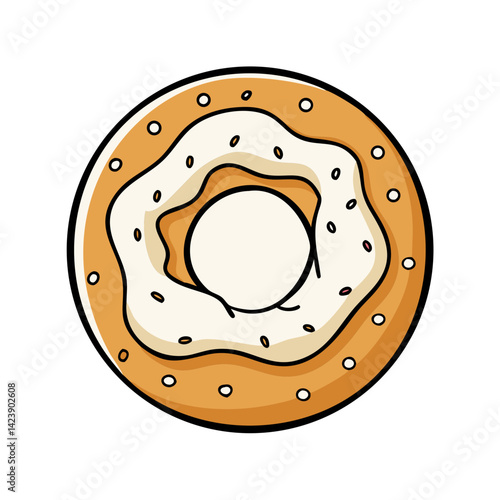 bagel with cream cheese icon, bagel with cream cheese vector illustration-simple illustration of bagel with cream cheese, perfect for bagel with cream cheese logos and icons