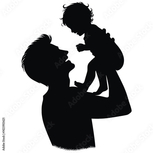 Father child relationship illustration