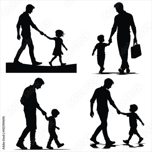  Family bond black silhouette