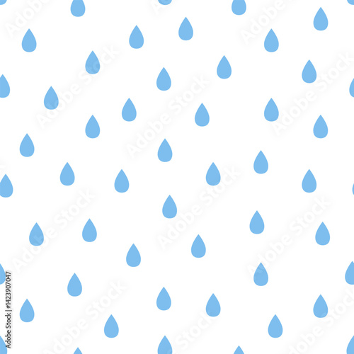 Abstract colorful seamless pattern of hand drawn doodle drop elements. Scandinavian design style. Vector illustration for textile, backgrounds etc