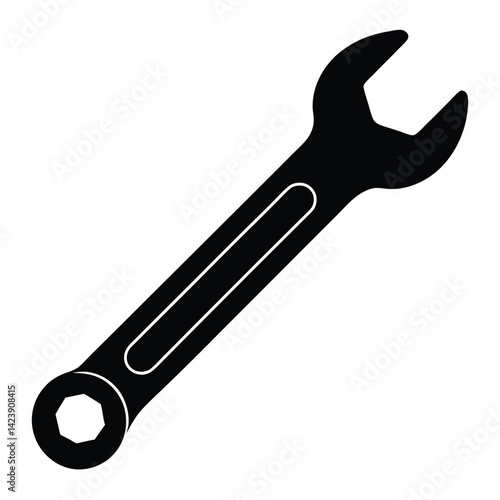 Isolated Wrench on White Background