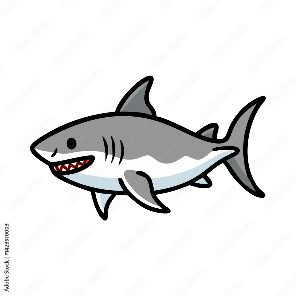 Fototapeta premium bull shark icon, bull shark vector illustration-simple illustration of bull shark, perfect for bull shark logos and icons