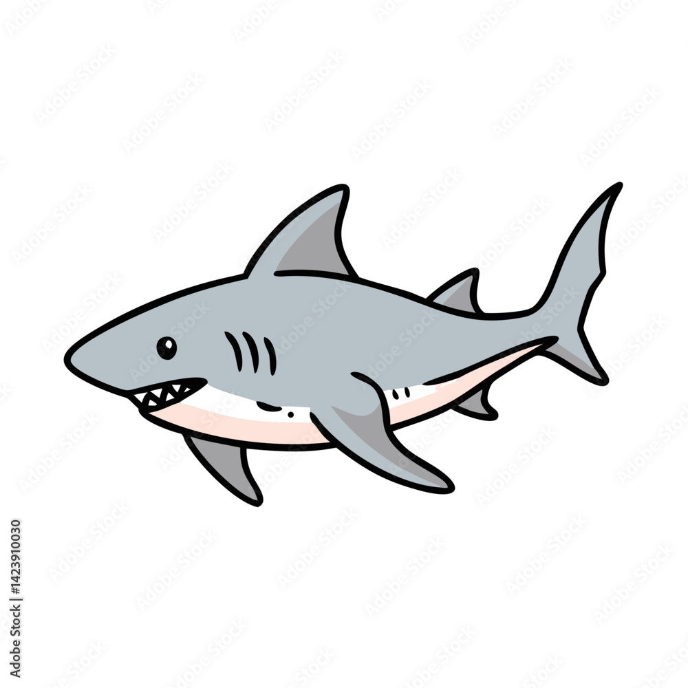 Obraz premium bull shark icon, bull shark vector illustration-simple illustration of bull shark, perfect for bull shark logos and icons