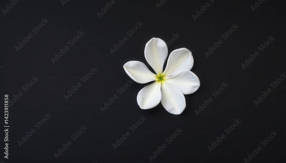 Fototapeta premium Elegant White Flower on Black Background for Artistic Imagery
