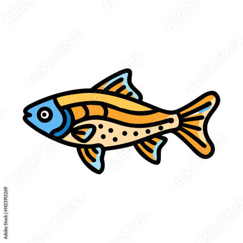 celestial pearl danio fish icon, celestial pearl danio fish vector illustration-simple illustration of celestial pearl danio fish, perfect for celestial pearl danio fish logos and icons