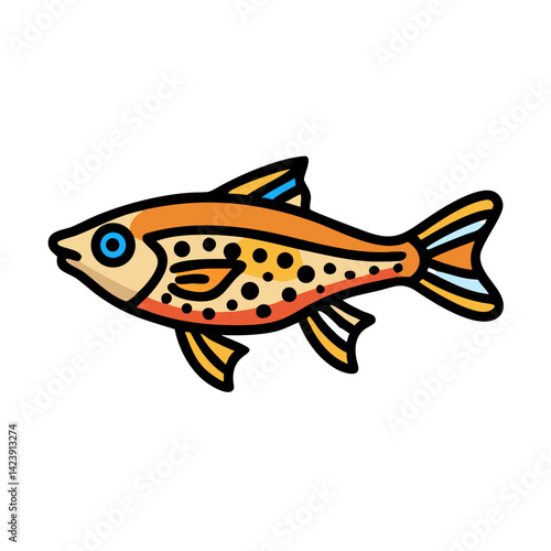 celestial pearl danio fish icon, celestial pearl danio fish vector illustration-simple illustration of celestial pearl danio fish, perfect for celestial pearl danio fish logos and icons