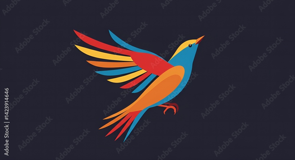 Naklejka premium Colorful Abstract Bird in Flight