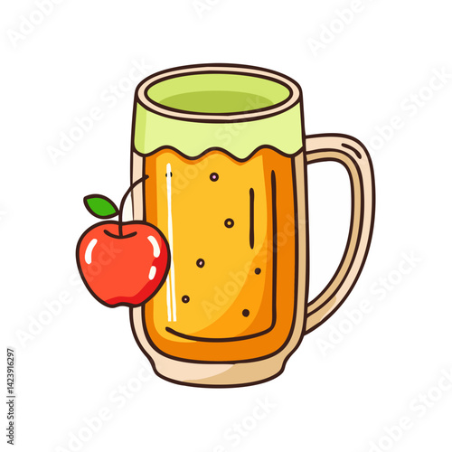 cider mug icon, cider mug vector illustration-simple illustration of cider mug, perfect for cider mug logos and icons