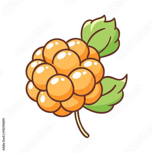 cloudberry fruit icon, cloudberry fruit vector illustration-simple illustration of cloudberry fruit, perfect for cloudberry fruit logos and icons