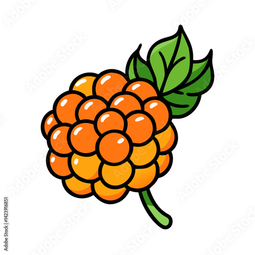 cloudberry fruit icon, cloudberry fruit vector illustration-simple illustration of cloudberry fruit, perfect for cloudberry fruit logos and icons