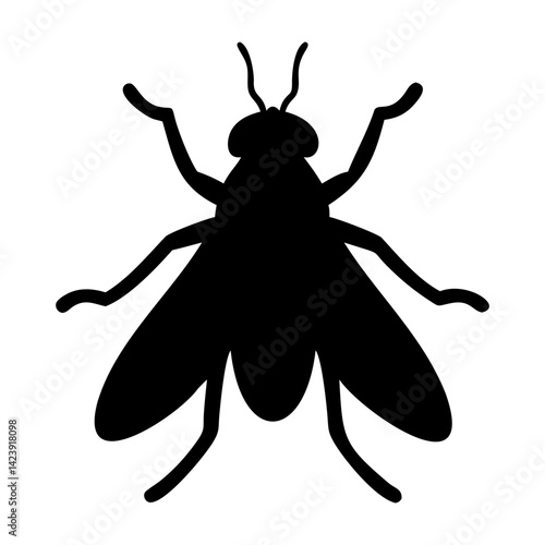 Black Fly Vector Graphic Simple Silhouette Transparent PNG