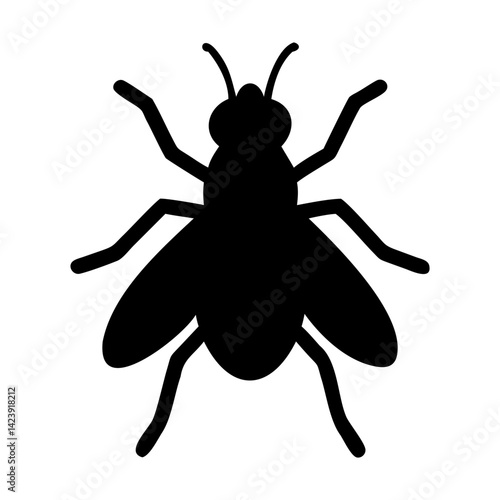 Minimalist Black Fly Silhouette Vector for Graphic Design