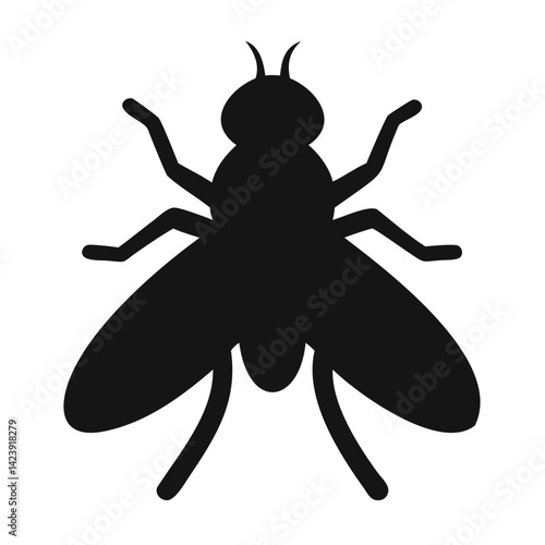 High-Quality Black Fly Silhouette Vector | Transparent PNG