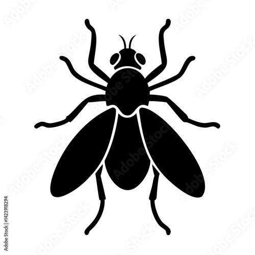 High-Quality Black Fly Silhouette Vector | Transparent PNG