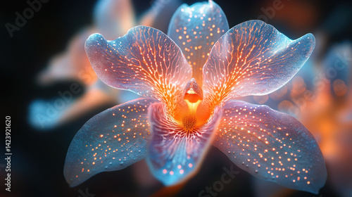 Luminous flower macro photography