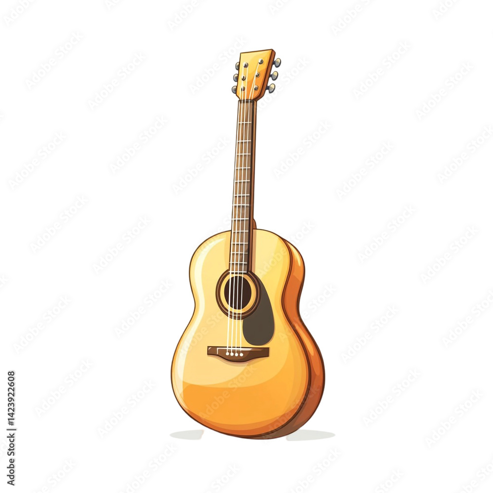 Obraz premium Acoustic guitar illustration a musical instrument for playing music