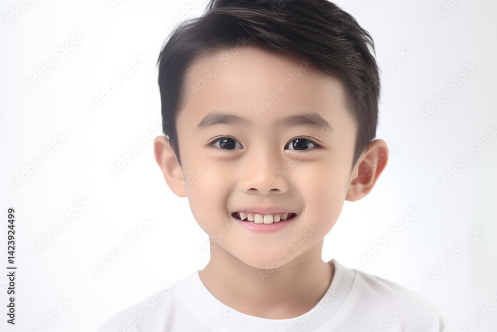 Smiling Asian Boy on White Background – Happy Child Portrait, Isolated Studio Shot, Joyful Expression, Innocent Face – Perfect for Education, Family, Health or Lifestyle Themes Smiling Asian Boy on White Background – Happy Child Portrait, Isolated Studio Shot, Joyful Expression, Innocent Face – Perfect for Education, Family, Health or Lifestyle Themes