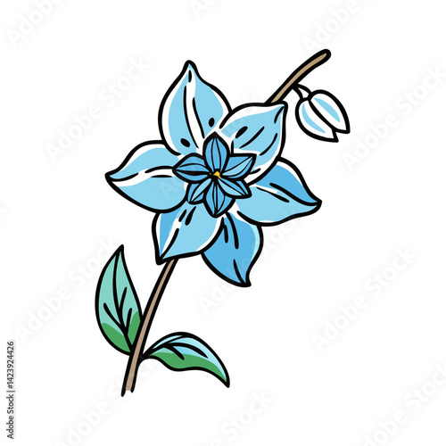 delphinium flower icon, delphinium flower vector illustration-simple illustration of delphinium flower, perfect for delphinium flower logos and icons