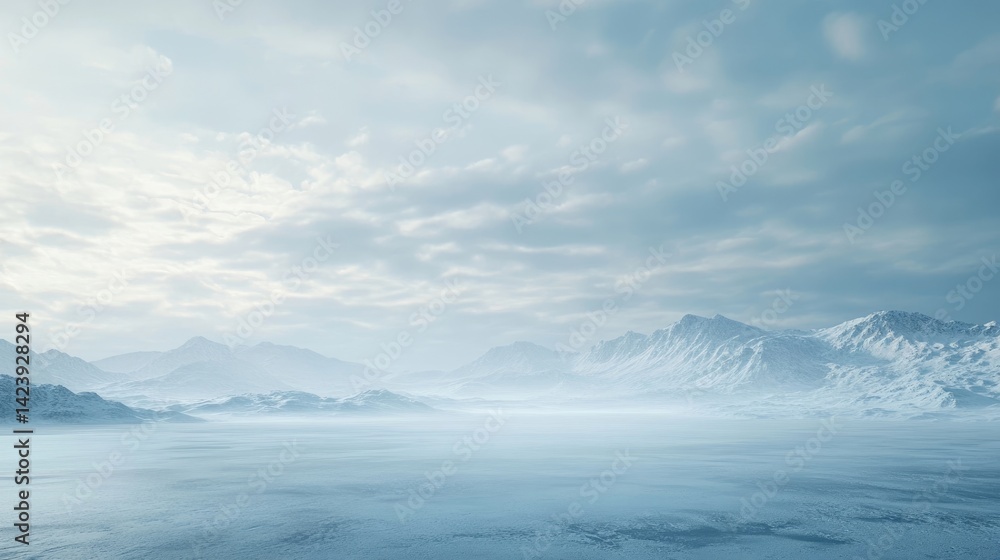 Empty panoramic winter background with space for copy Empty panoramic winter background with space for copy