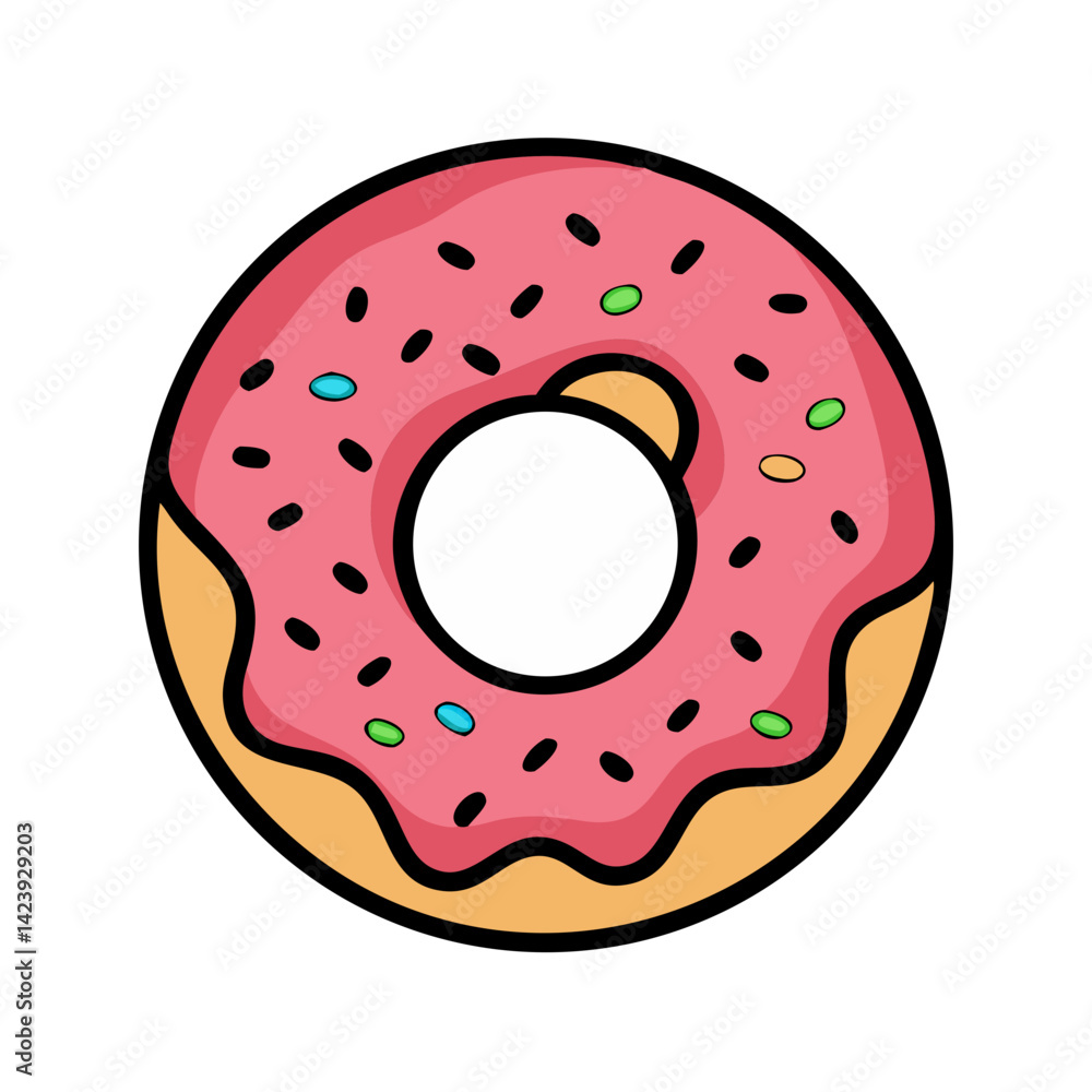 donut with sprinkles icon, donut with sprinkles vector illustration-simple illustration of donut with sprinkles, perfect for donut with sprinkles logos and icons
