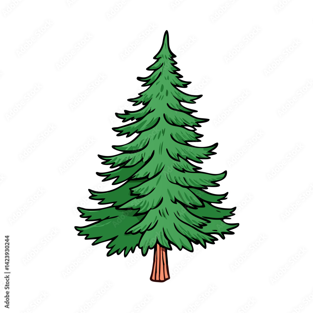 Obraz premium douglas fir tree icon, douglas fir tree vector illustration-simple illustration of douglas fir tree, perfect for douglas fir tree logos and icons