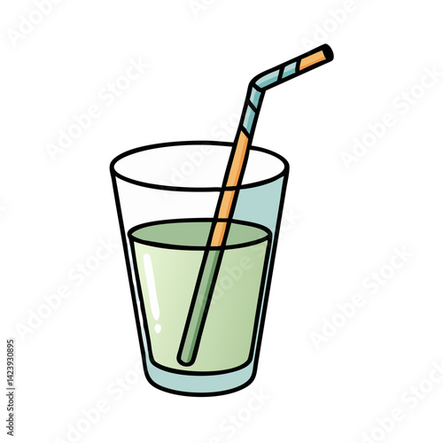 drinking straw in glass icon, drinking straw in glass vector illustration-simple illustration of drinking straw in glass, perfect for drinking straw in glass logos and icons