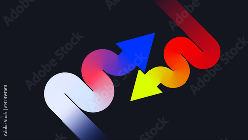 Think different way arrow versus concept background