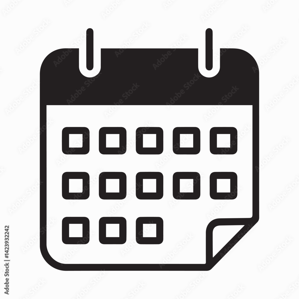 Calendar Page with Dates Icon Calendar Page with Dates Icon