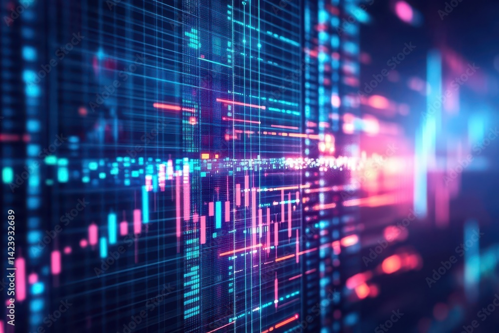 Vibrant Digital Background Featuring Colorful Lines Flowing Across a Deep Blue Canvas Creating a Dynamic and Modern Visual Experience for Design Vibrant Digital Background Featuring Colorful Lines Flowing Across a Deep Blue Canvas Creating a Dynamic and Modern Visual Experience for Design
