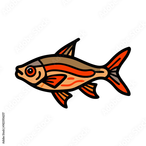 ember tetra fish icon, ember tetra fish vector illustration-simple illustration of ember tetra fish, perfect for ember tetra fish logos and icons