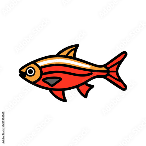 ember tetra fish icon, ember tetra fish vector illustration-simple illustration of ember tetra fish, perfect for ember tetra fish logos and icons