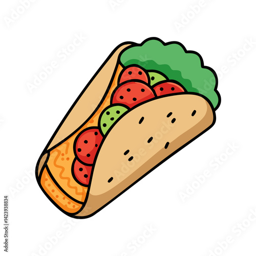 falafel wrap icon, falafel wrap vector illustration-simple illustration of falafel wrap, perfect for falafel wrap logos and icons