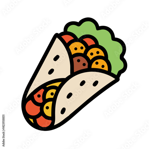 falafel wrap icon, falafel wrap vector illustration-simple illustration of falafel wrap, perfect for falafel wrap logos and icons