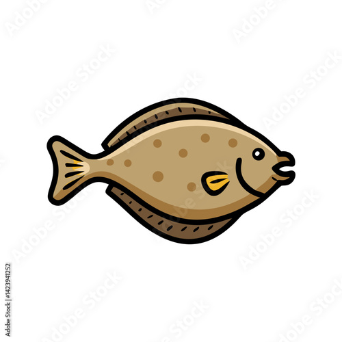 flounder icon, flounder vector illustration-simple illustration of flounder, perfect for flounder logos and icons