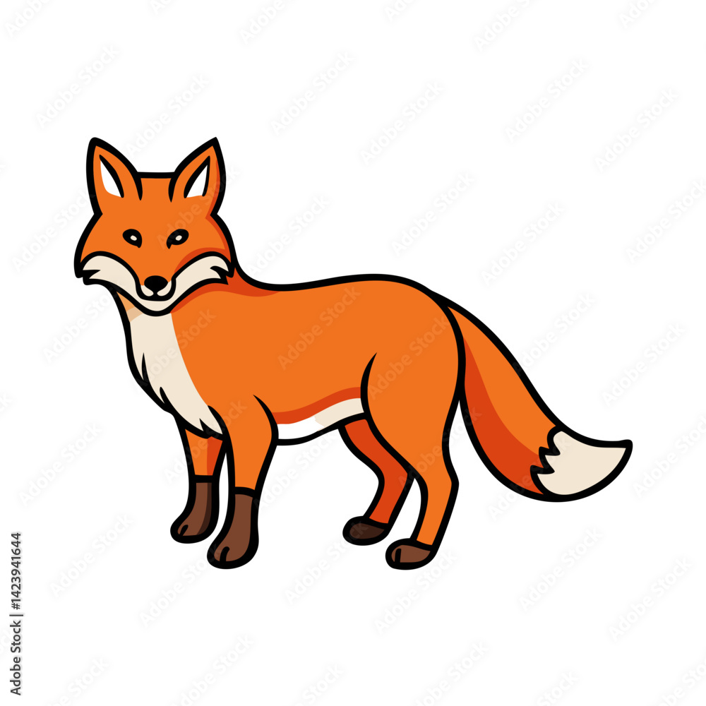 Obraz premium fox icon, fox vector illustration-simple illustration of fox, perfect for fox logos and icons